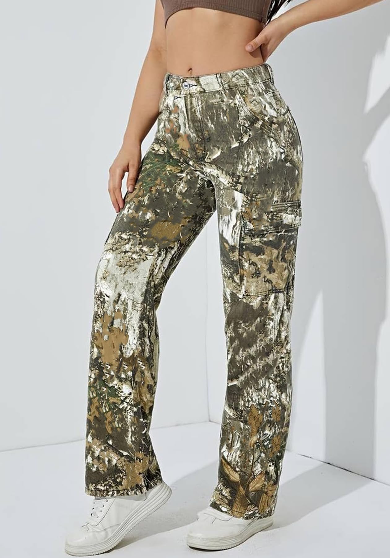 Voghtic Army Fatigue Cargo Pants Women, Womens Camo Pants, Camo Cargo Pants for Women