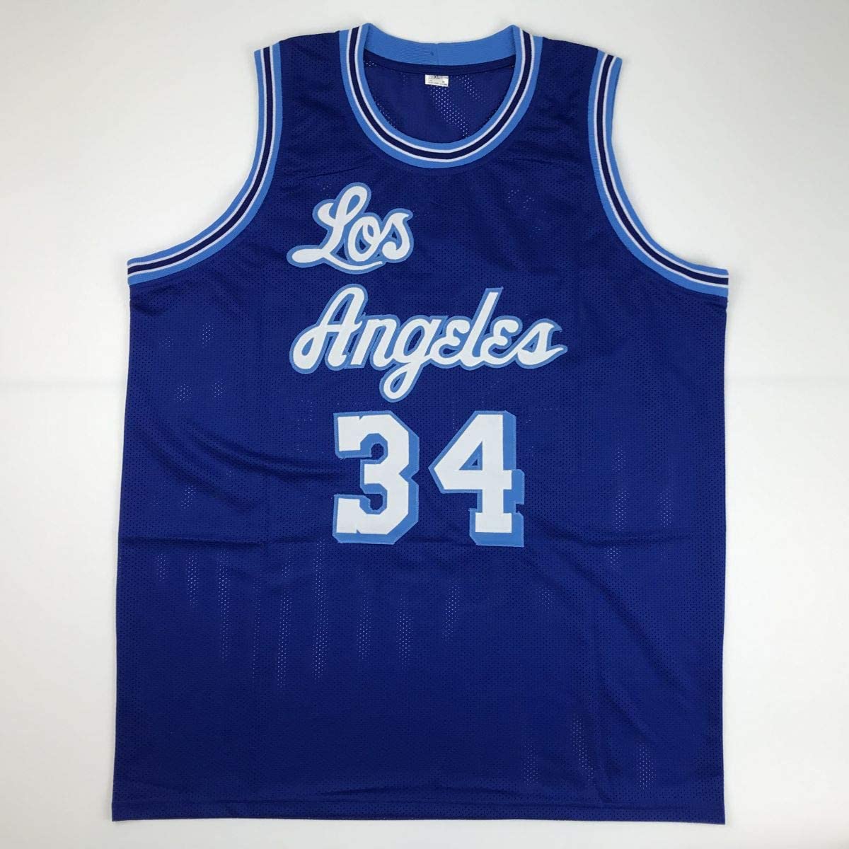 Autographed/Signed Shaquille Shaq O'Neal Los Angeles LA Retro Blue Basketball Jersey JSA COA