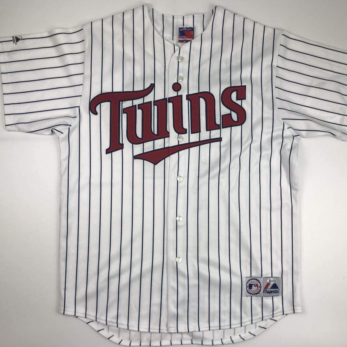 Autographed/Signed Johan Santana Minnesota Pinstripe Baseball Jersey Beckett BAS COA