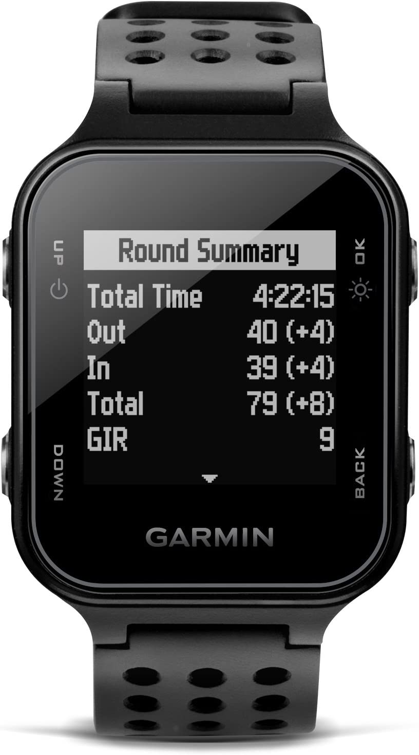 Garmin 010-03723-01 Approach S20, GPS Golf Watch with Step Tracking, Preloaded Courses, Black