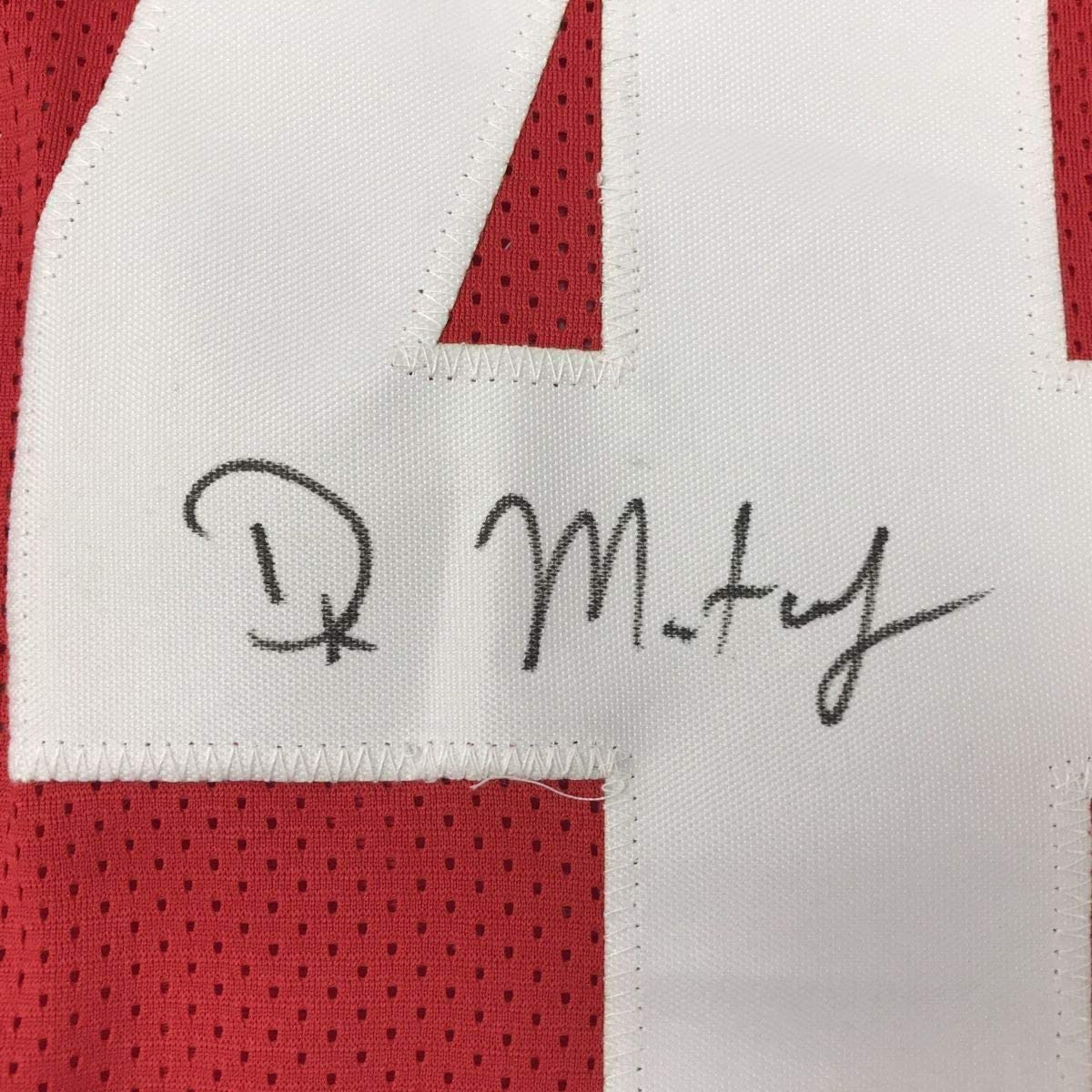 Framed Autographed/Signed DK D.K. Metcalf 35x39 Ole Miss Red College Football Jersey JSA COA