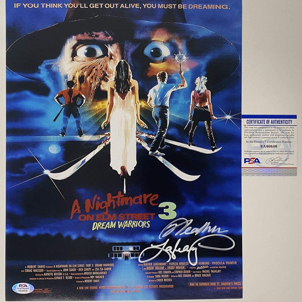 Autographed/Signed Heather Langenkamp A Nightmare on Elm Street 3 11x14 Movie Poster Photo PSA/DNA COA