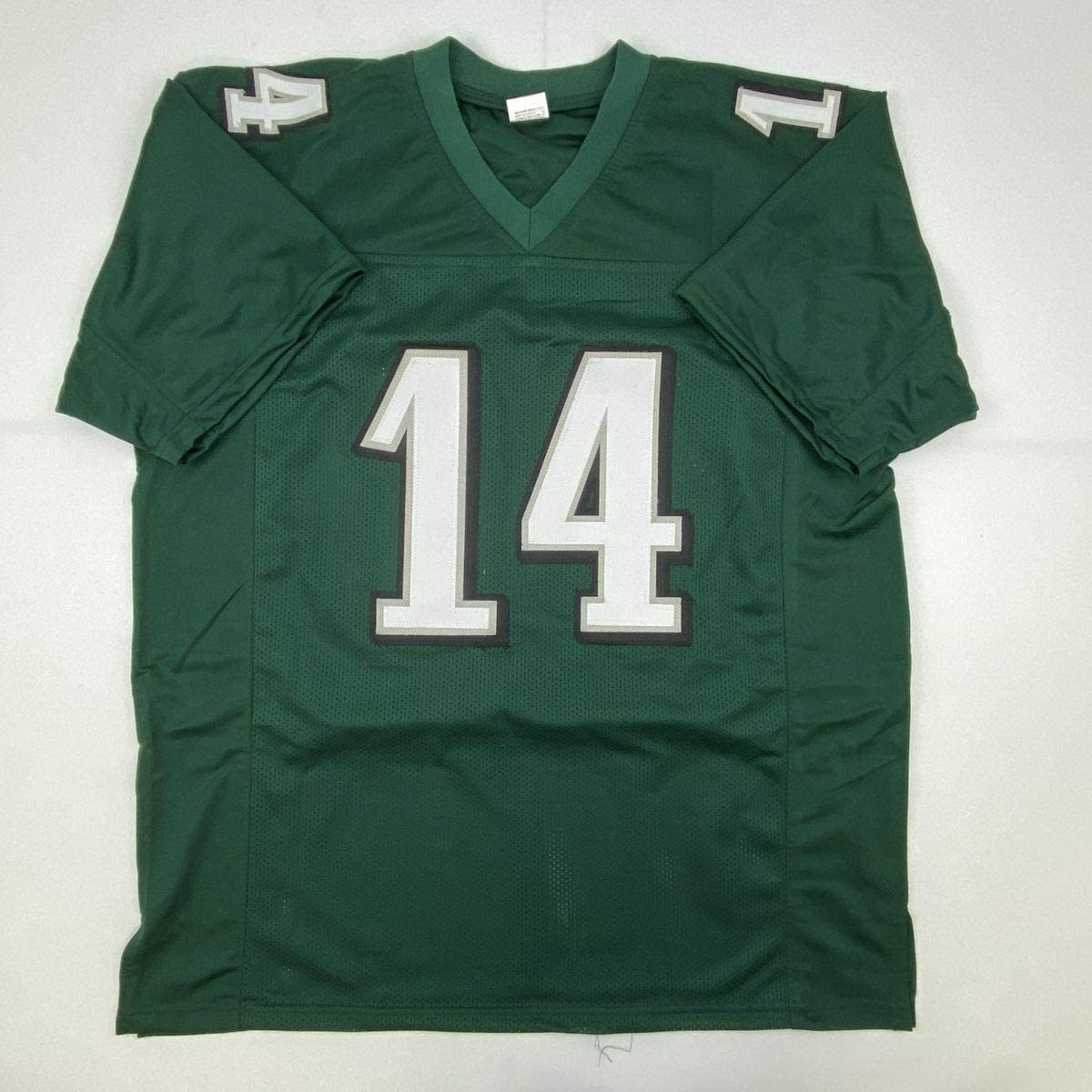 Autographed/Signed Doug Pederson SB LII Philadelphia Green Football Jersey JSA COA
