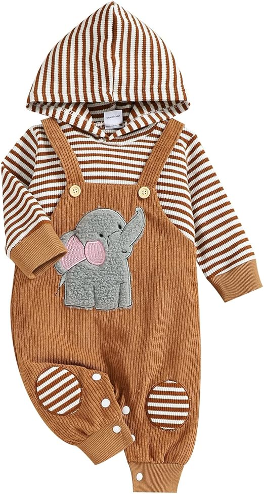 Baby Boy Girl Clothes Long Sleeve Outfits Fall/Winter Baby Romper Ribbed Hoodie Clothing