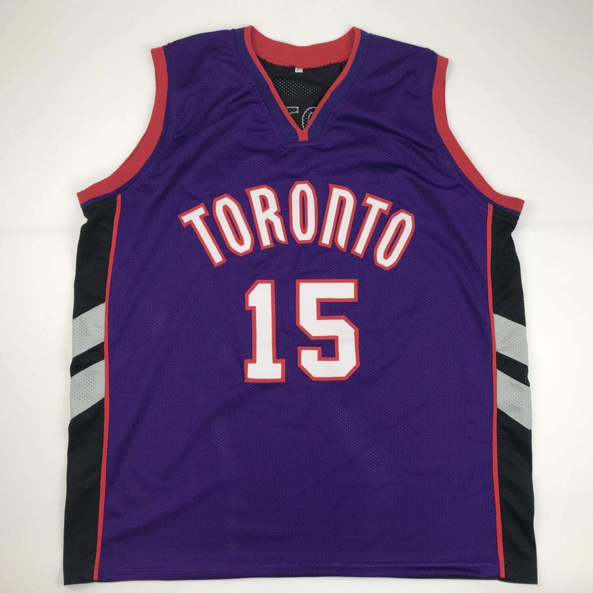 Autographed/Signed Vince Carter Toronto Black Basketball Jersey Beckett BAS COA