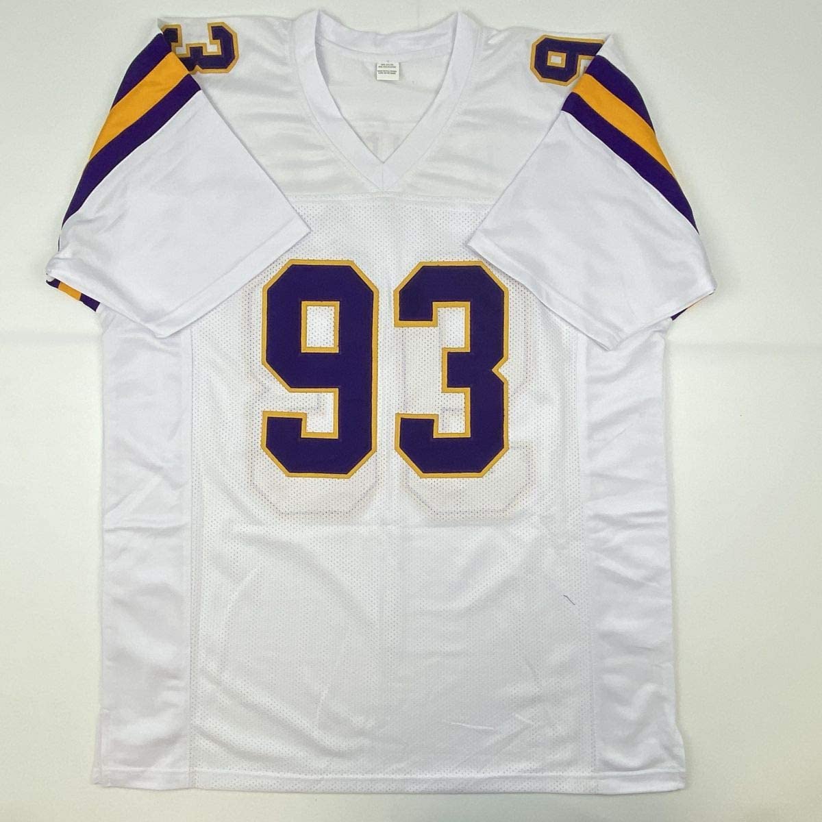 Autographed/Signed John Randle Minnesota White Football Jersey JSA COA