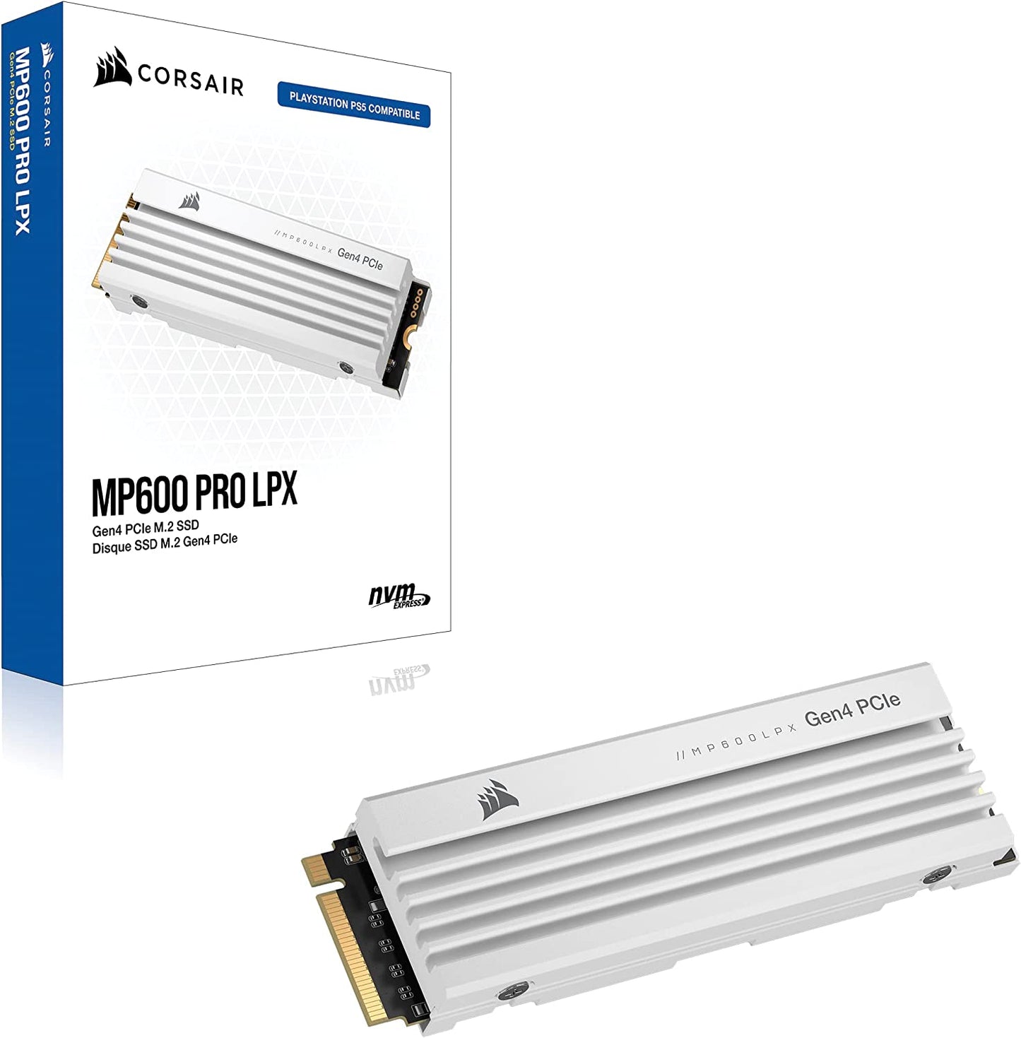 Corsair MP600 PRO LPX 2TB M.2 NVMe PCIe x4 Gen4 SSD - Optimized for PS5 (Up to 7,100MB/sec Sequential Read & 6,800MB/sec Sequential Write Speeds, High-Speed Interface, Compact Form Factor) Black