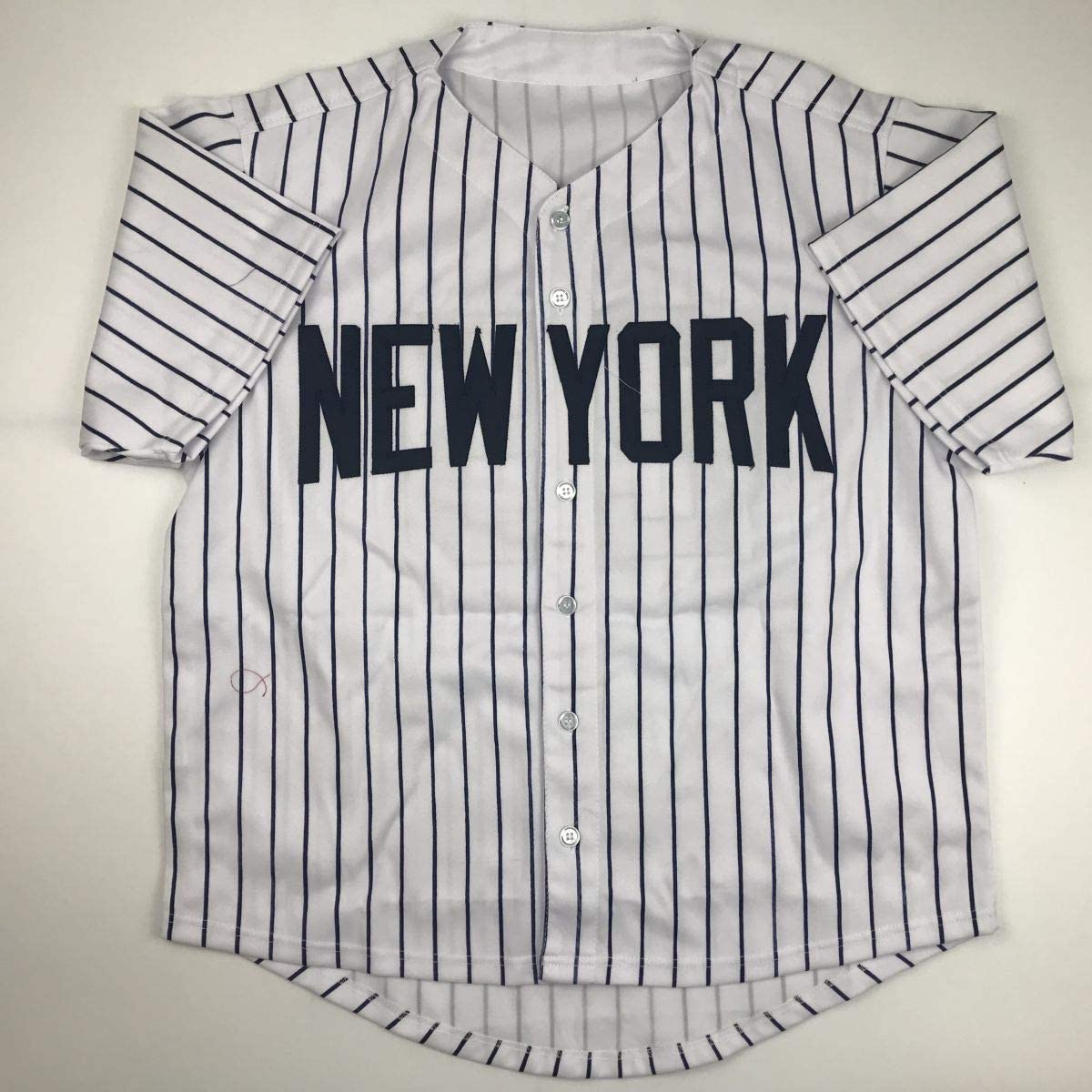 Autographed/Signed Gleyber Torres #25 New York Pinstripe Custom Baseball Jersey Beckett BAS COA