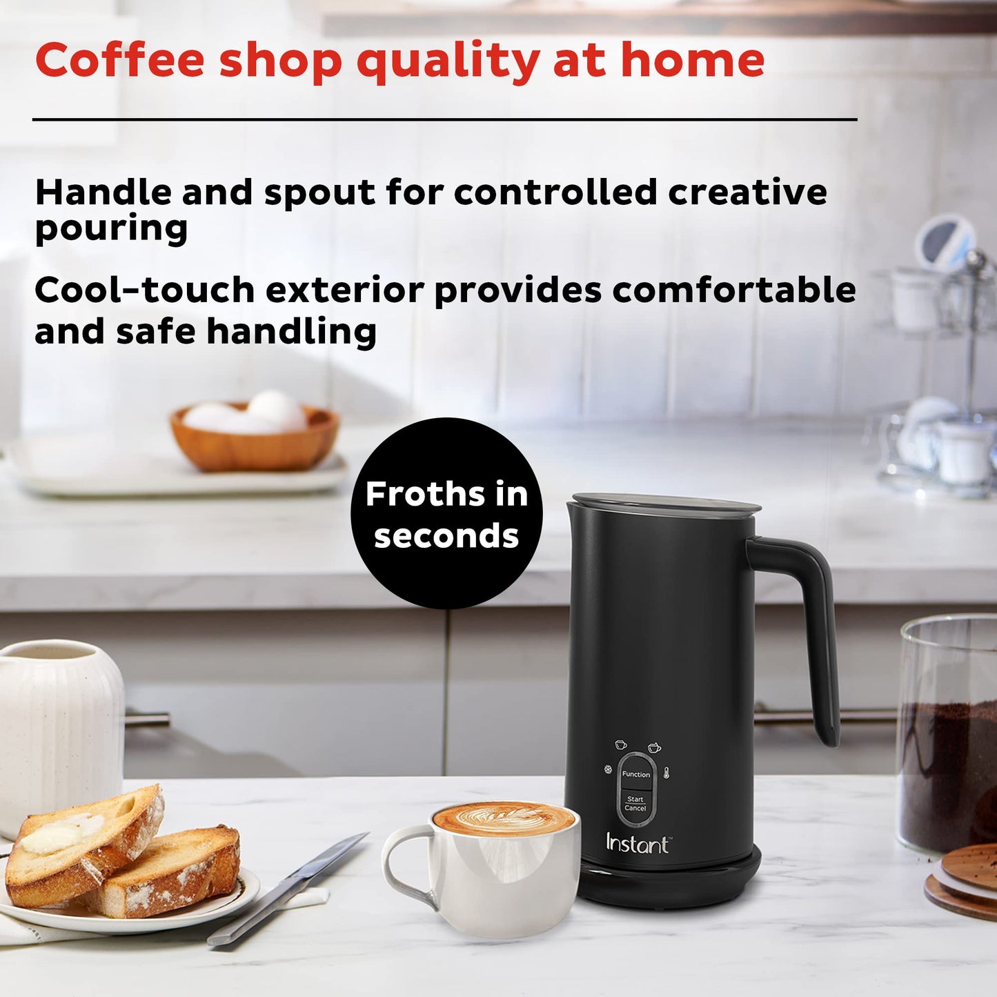 Instant Pot's Instant Milk Frother 10oz/295ml Hot/Cold Foam Maker (140-6001-01)