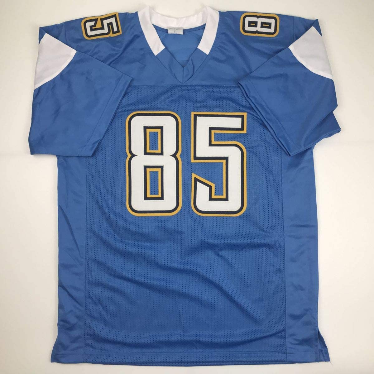 Autographed/Signed Antonio Gates Los Angeles LA Powder Blue Football Jersey Beckett BAS COA