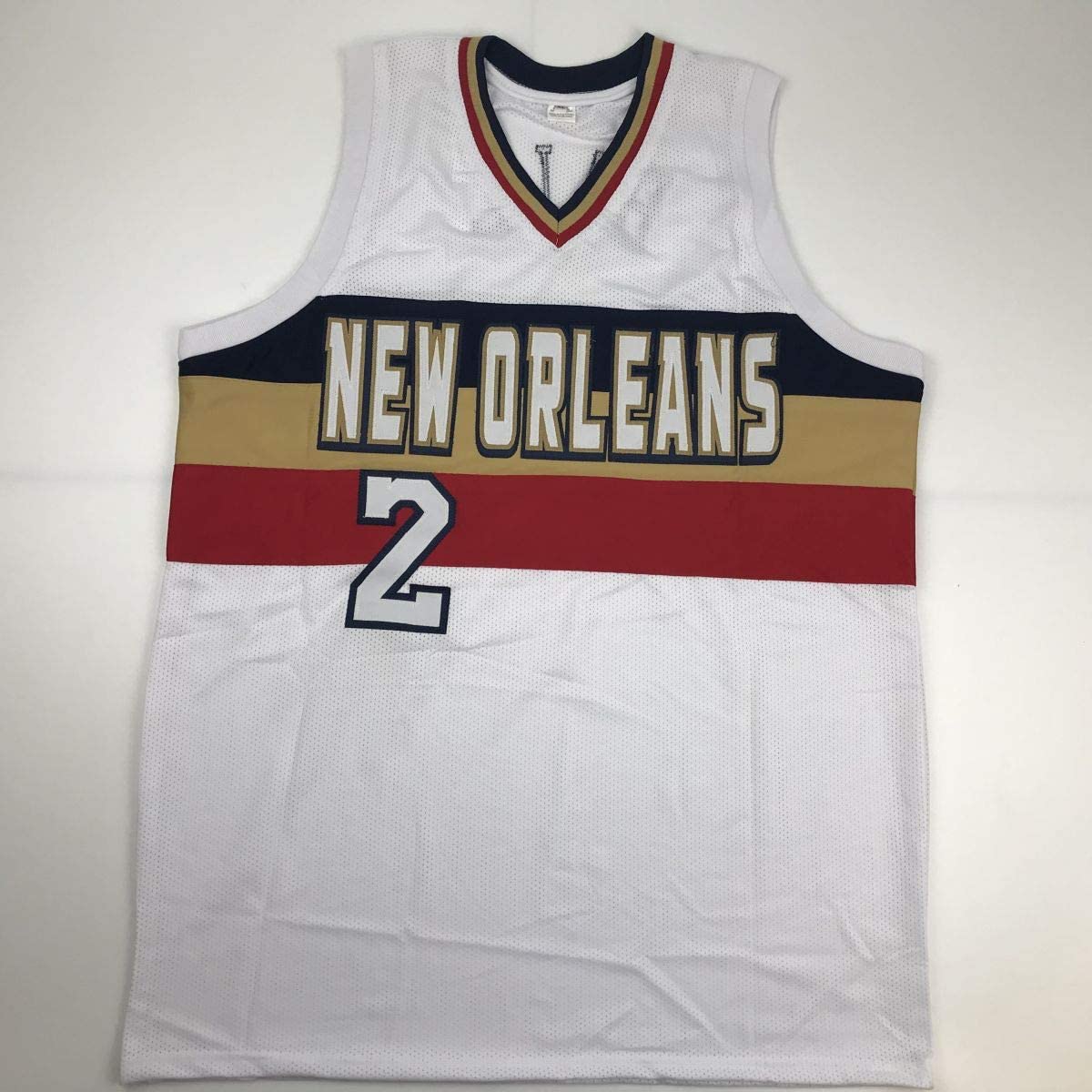 Autographed/Signed Lonzo Ball New Orleans White Basketball Jersey Beckett BAS COA