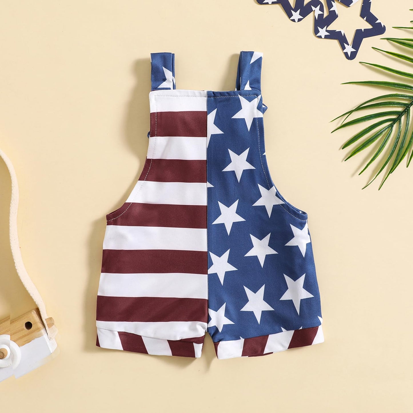 July 4th Baby Outfit Stars Stripes Romper Independence Day Overalls 6-12 Months