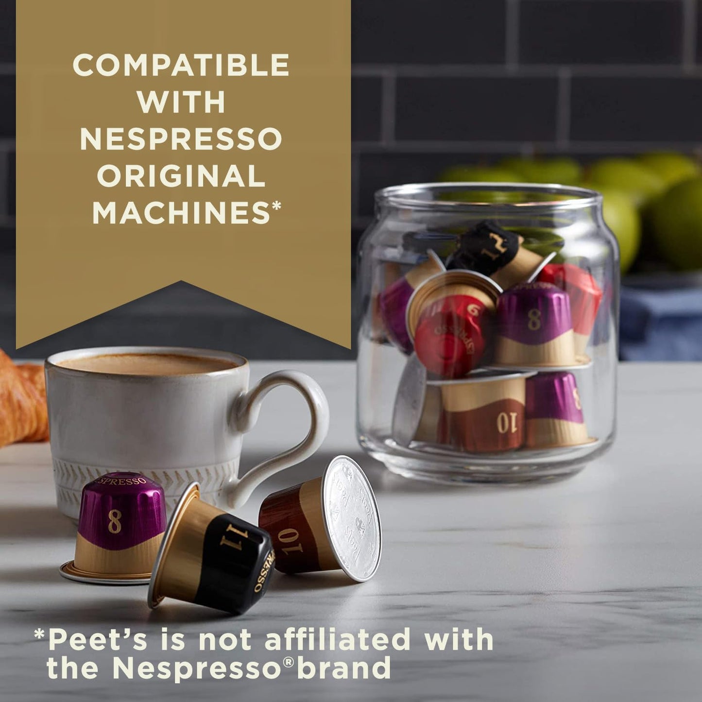 Peet's Coffee Gifts, Espresso Coffee Pods Variety Pack, Dark & Medium, 40 Count