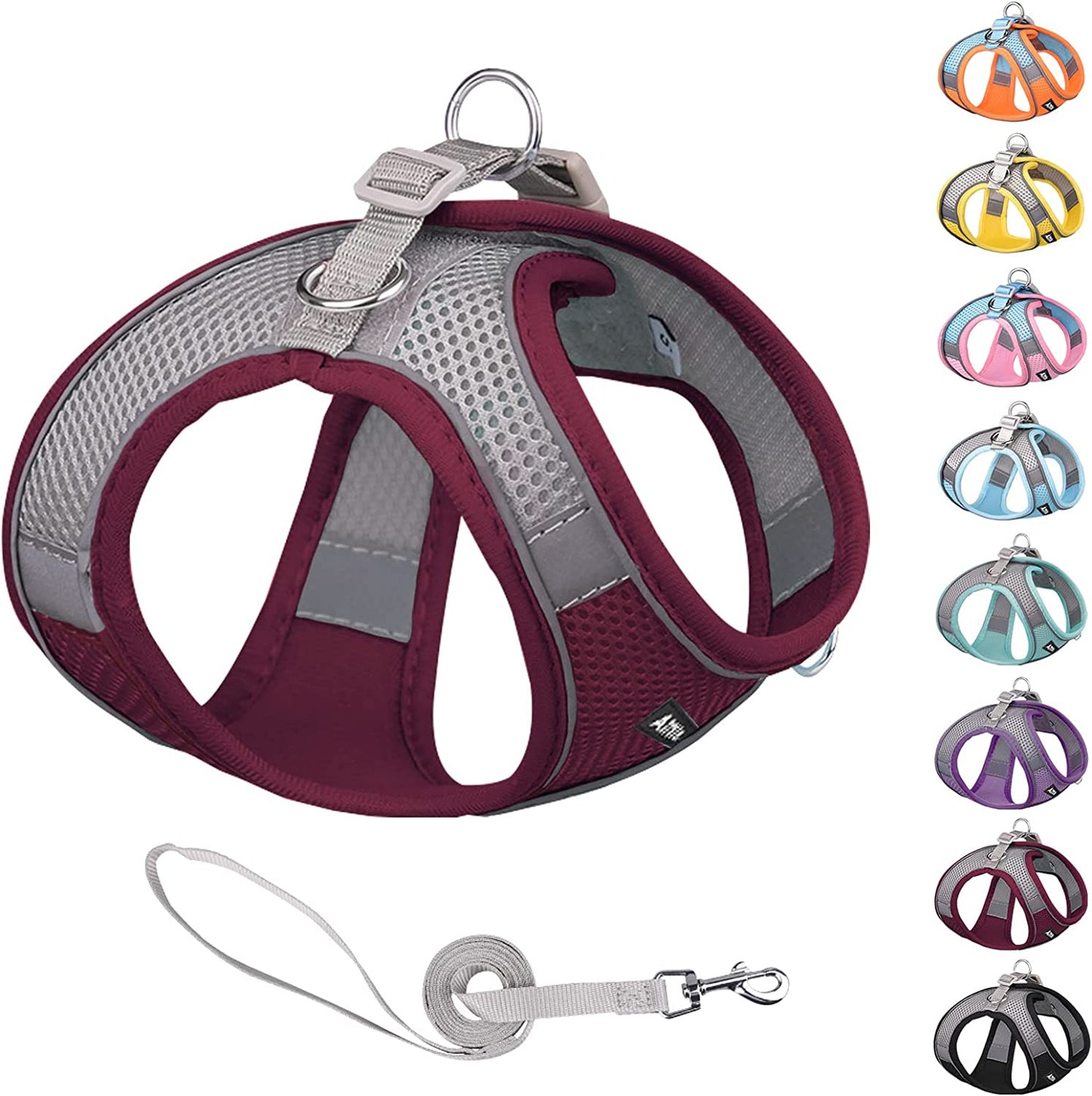 AIITLE Step in Dog Harness and Leash Set - Dog Vest Harness with Super Breathable Mesh, Reflective No-Pull Pet Harness for Outdoor Walking, Training for Small Dogs, Cats Pink XXS