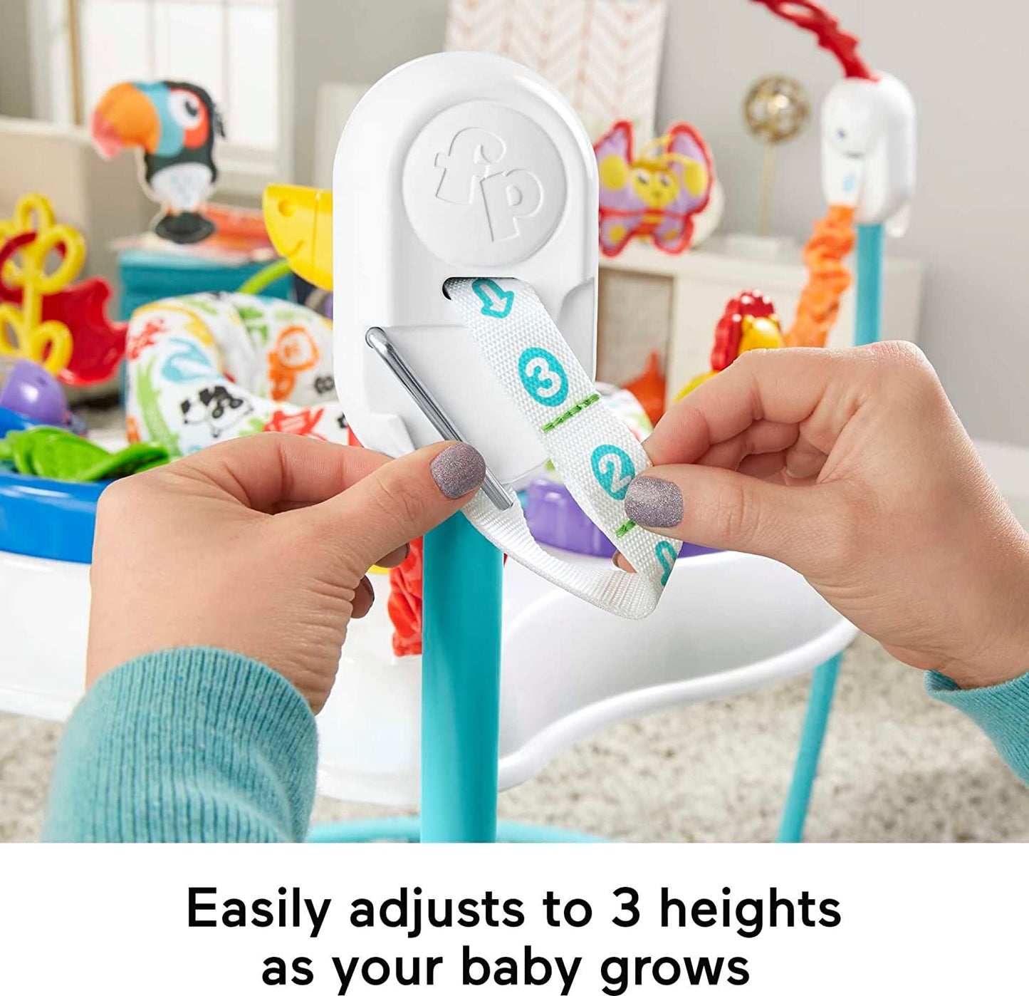 Fisher-Price Baby Bouncer Animal Activity Jumperoo With Music Lights Sounds And Developmental Toys For Infants