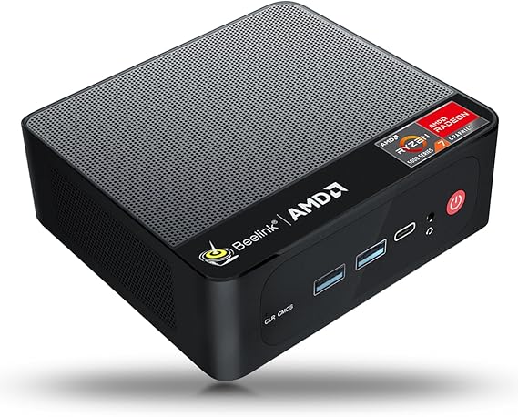 Beelink SER5 Mini PC AMD Ryzen 7 5850U(7nm, 8C/16T, up to 4.4GHz), Mini Computer with 16GB DDR4 RAM 500GB M.2 SSD Dual LAN, Support 4K Three Screen Display/HDMI+DP+Type-C/WiFi6/BT5.2/HTPC/Micro PC