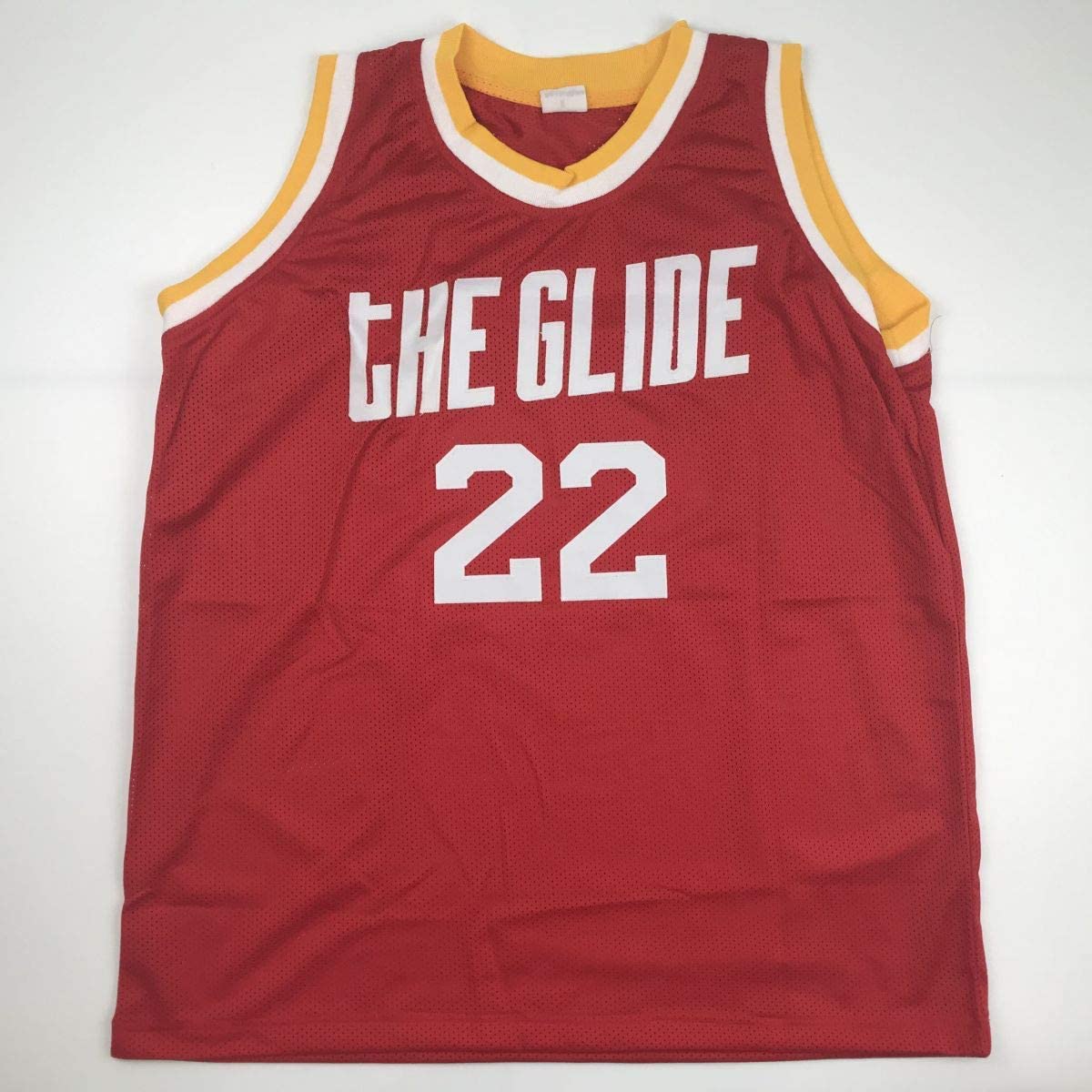 Autographed/Signed Clyde Drexler Houston Red Basketball Jersey Beckett BAS COA