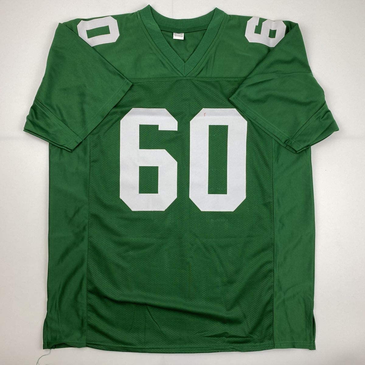 Autographed/Signed Chuck Bednarik HOF 67 Philadelphia Kelly Green Football Jersey JSA COA