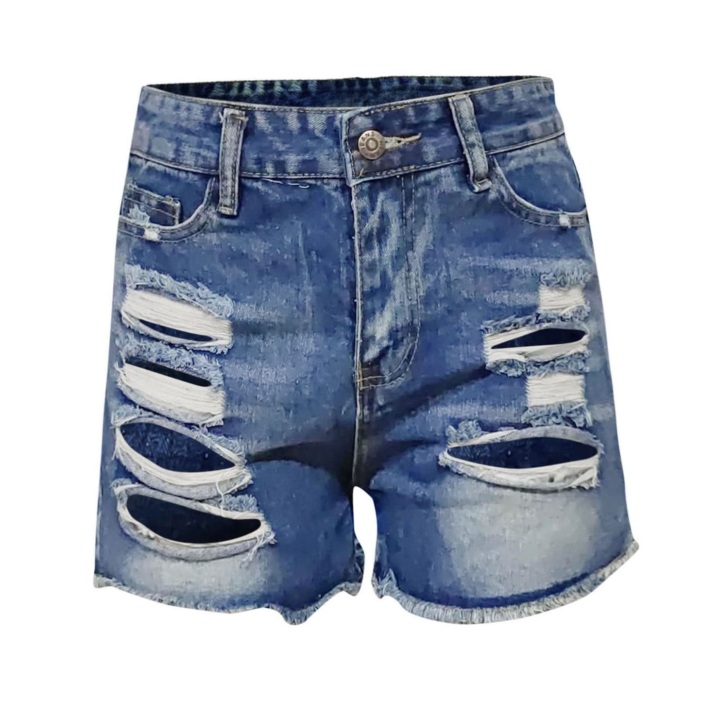 Women's Ripped Denim Shorts Mid Rise Distressed Jean Shorts Casual Summer Stretchy Ripped Shorts