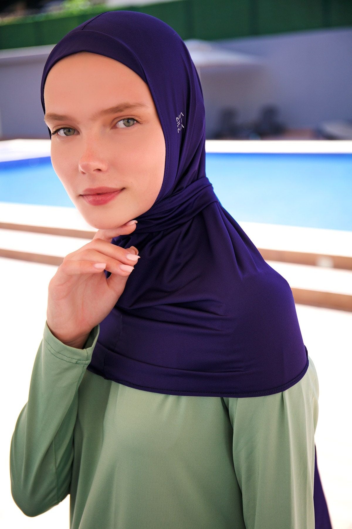 Navy Tied Scarf Bonnet B2397