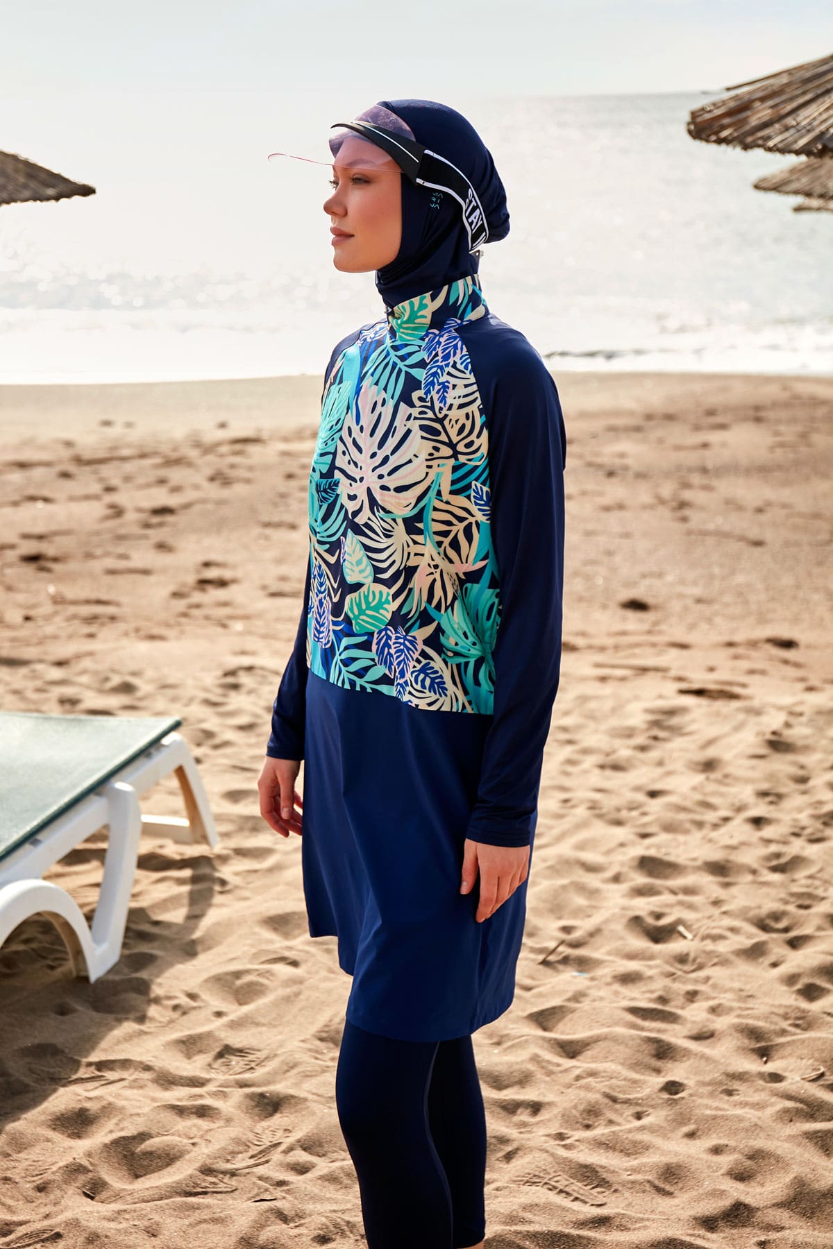 Lycra Navy Burkini Modest Swimwear M2490