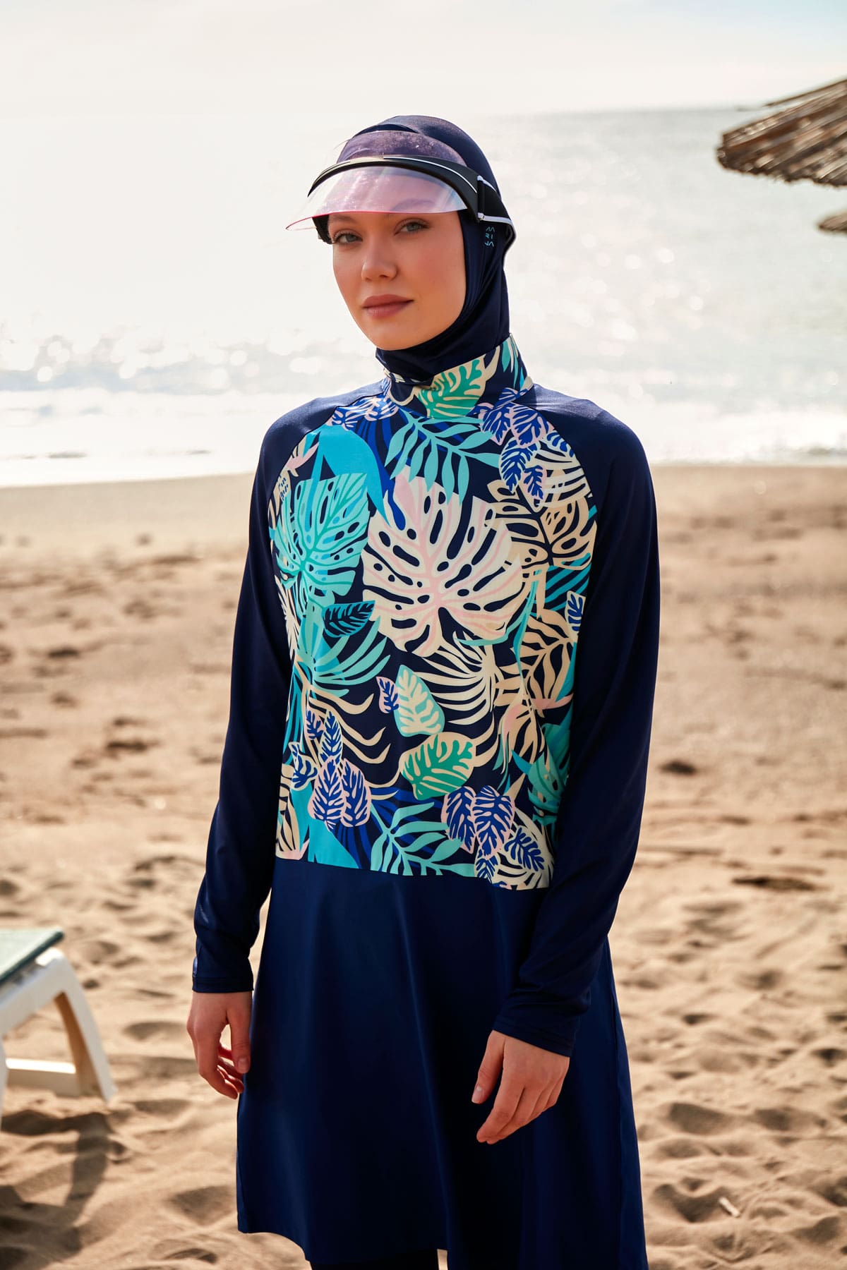 Lycra Navy Burkini Modest Swimwear M2490