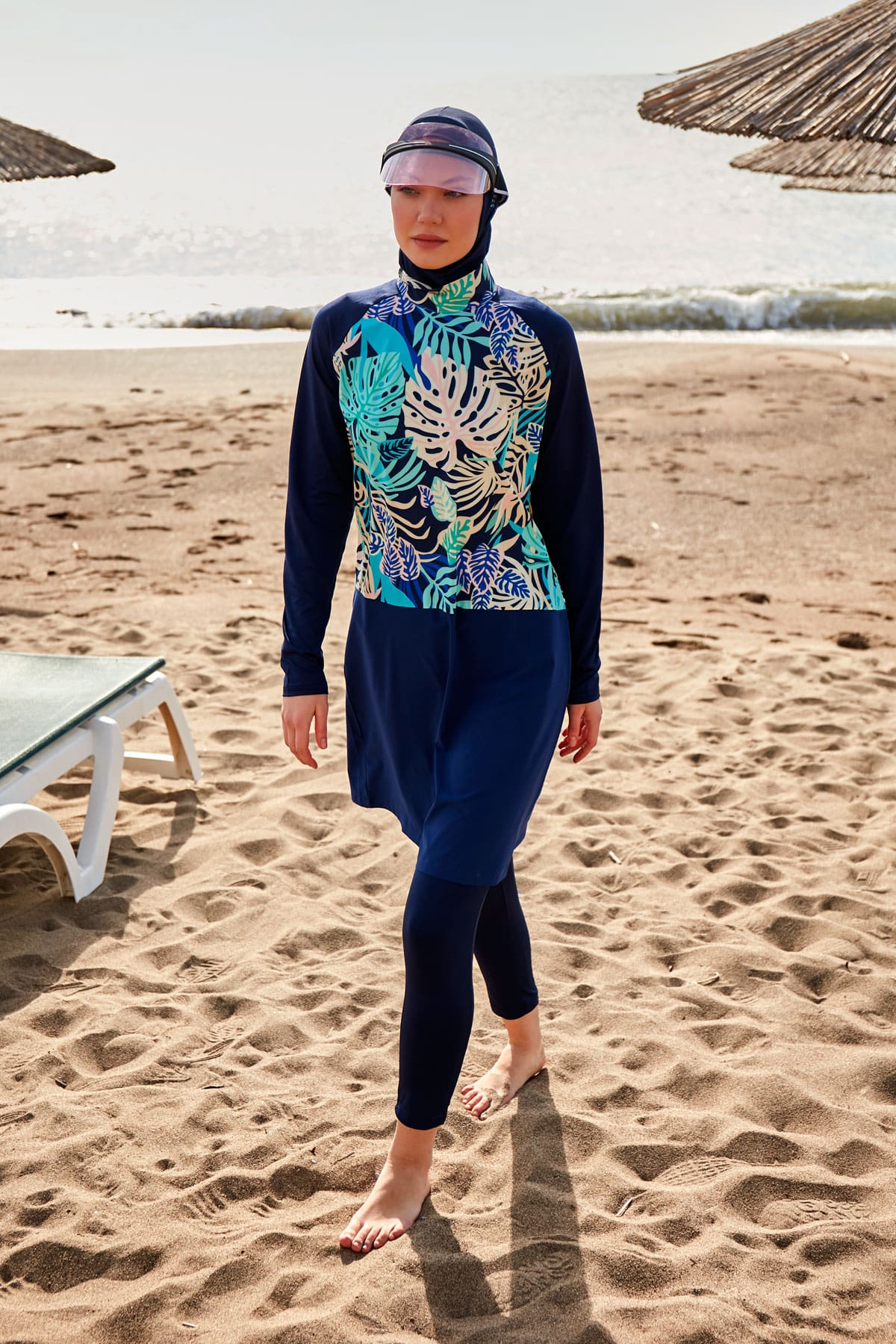 Lycra Navy Burkini Modest Swimwear M2490