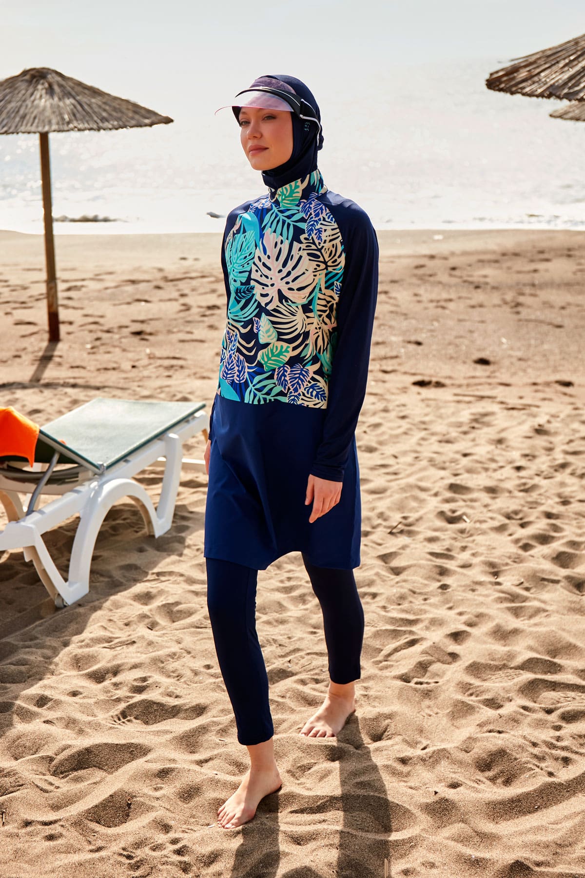 Lycra Navy Burkini Modest Swimwear M2490