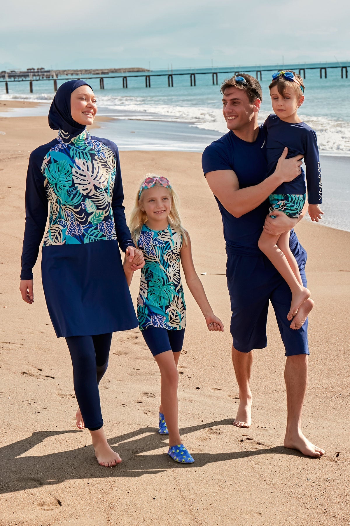 Lycra Navy Burkini Modest Swimwear M2490