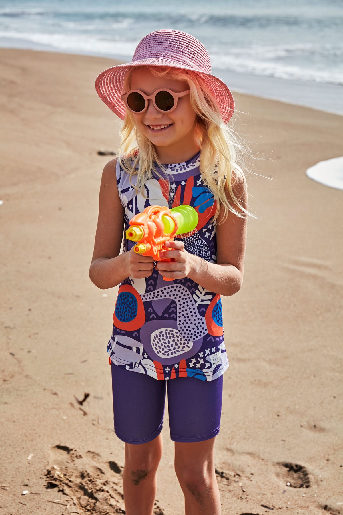 Lycra Purple Girls Swimwear K2407