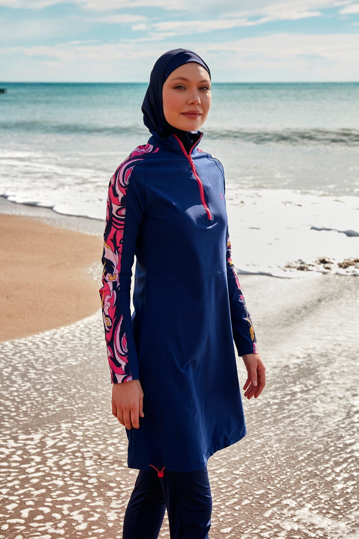 Woven Navy Burkini Modest Swimwear M2489