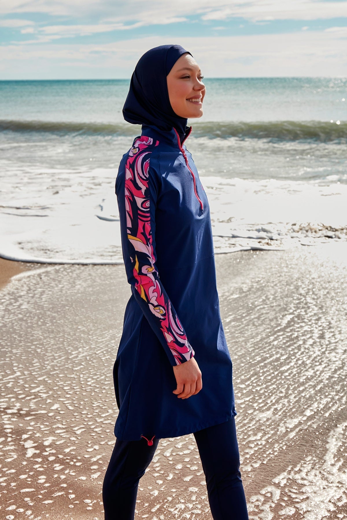Woven Navy Burkini Modest Swimwear M2489