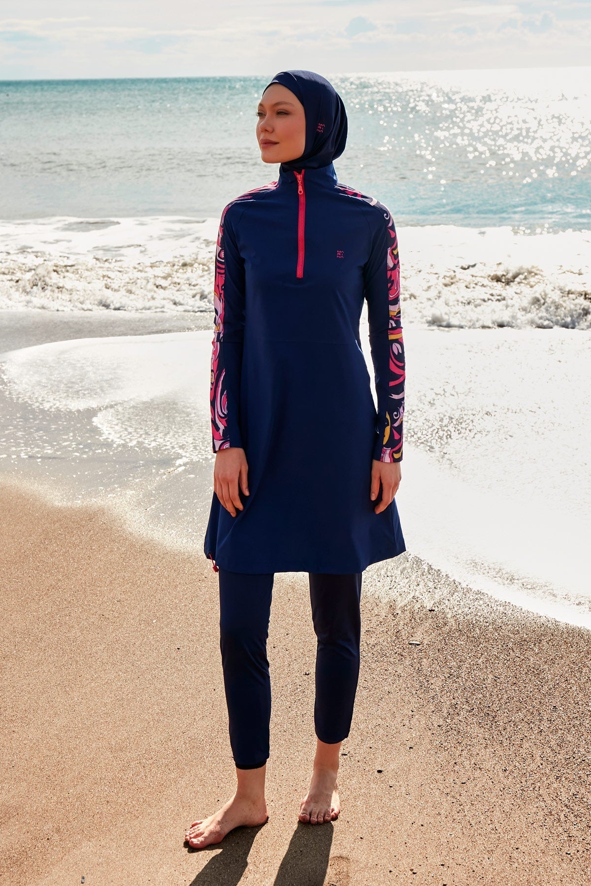 Woven Navy Burkini Modest Swimwear M2489