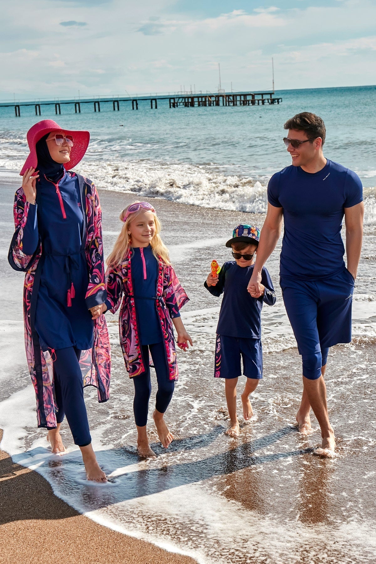 Woven Navy Burkini Modest Swimwear M2489