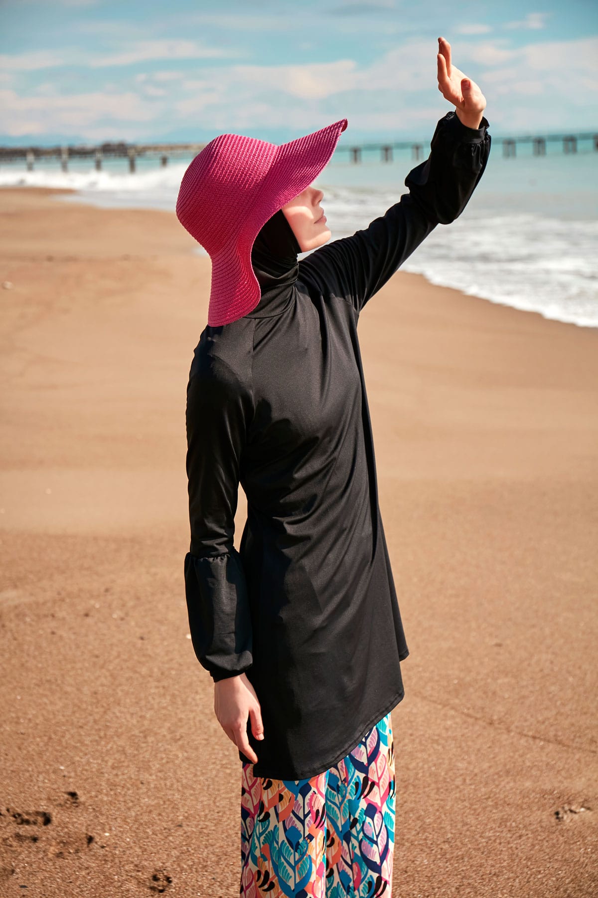 Lycra Black Burkini Modest Swimwear M2491