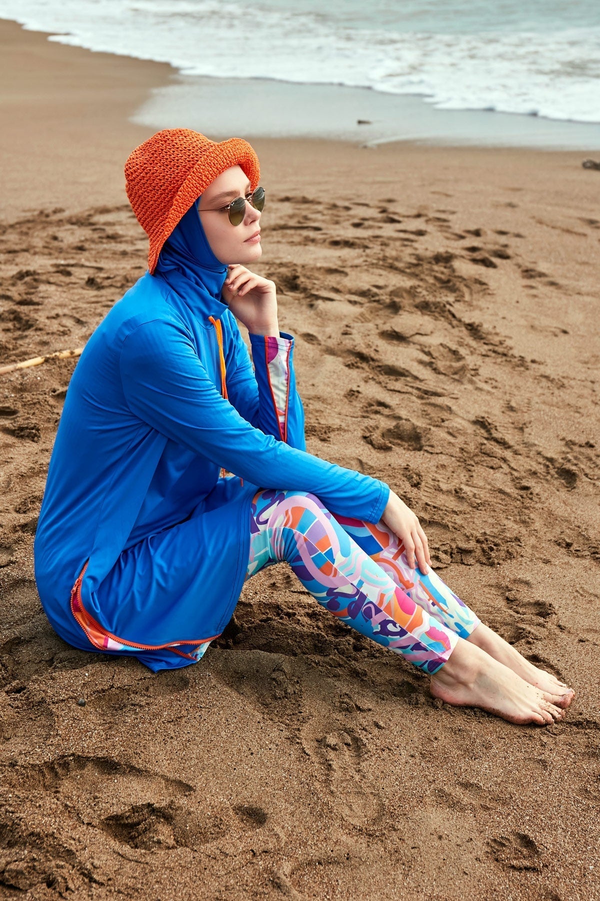 Lycra Royal Blue Burkini Modest Swimwear M2483