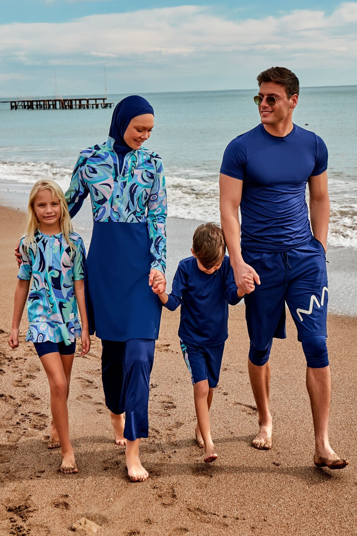 Woven Navy Burkini Modest Swimwear M2498