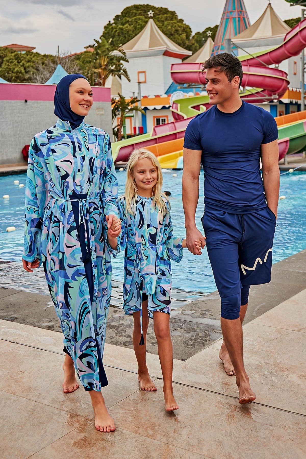 Woven Navy Burkini Modest Swimwear M2498