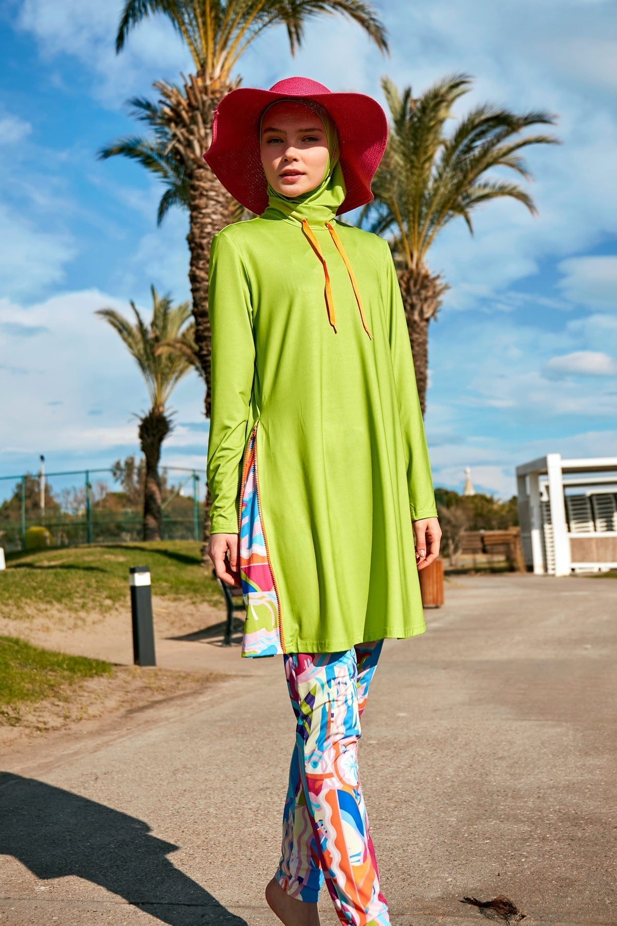 Lycra Green Burkini Modest Swimwear M2484
