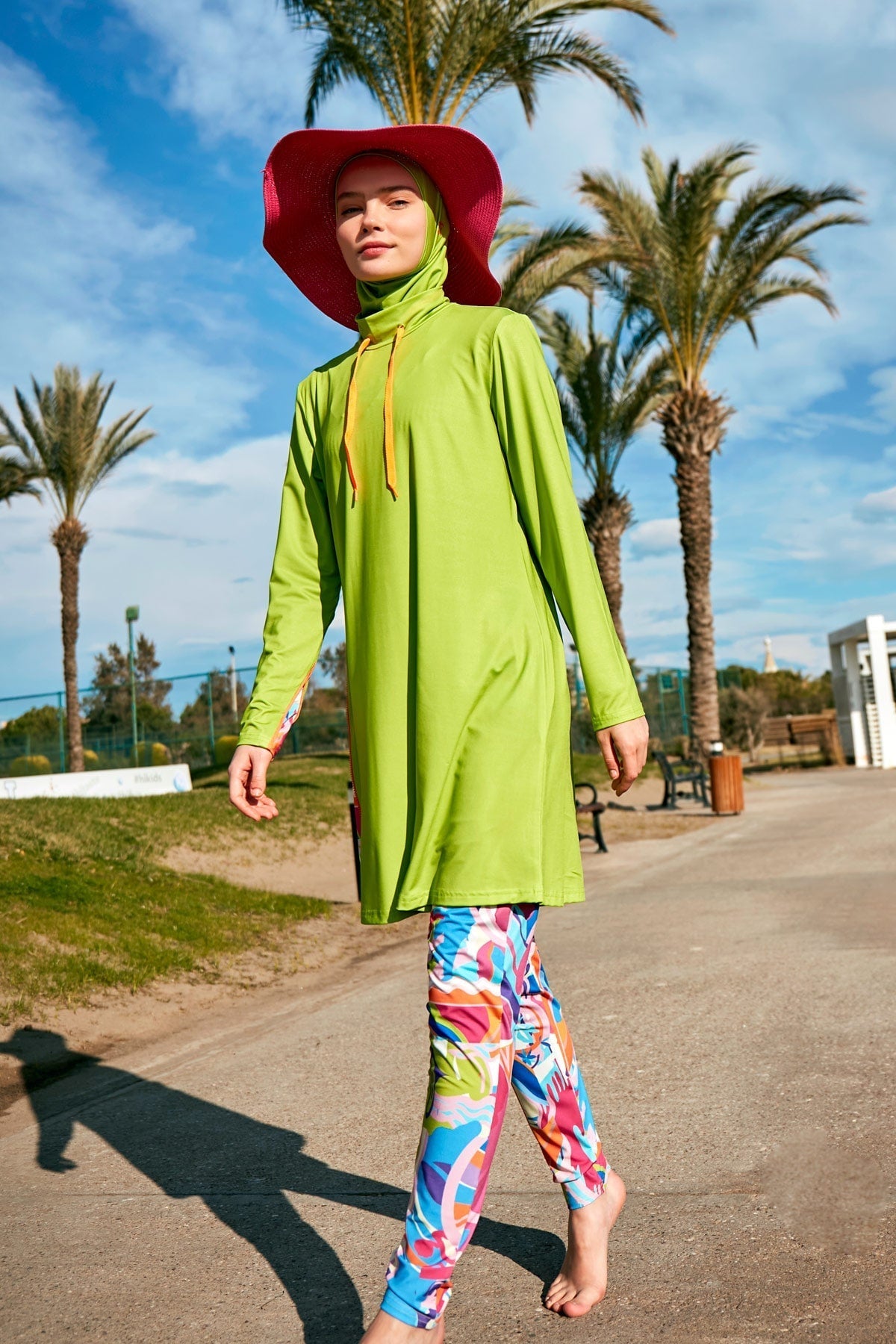 Lycra Green Burkini Modest Swimwear M2484