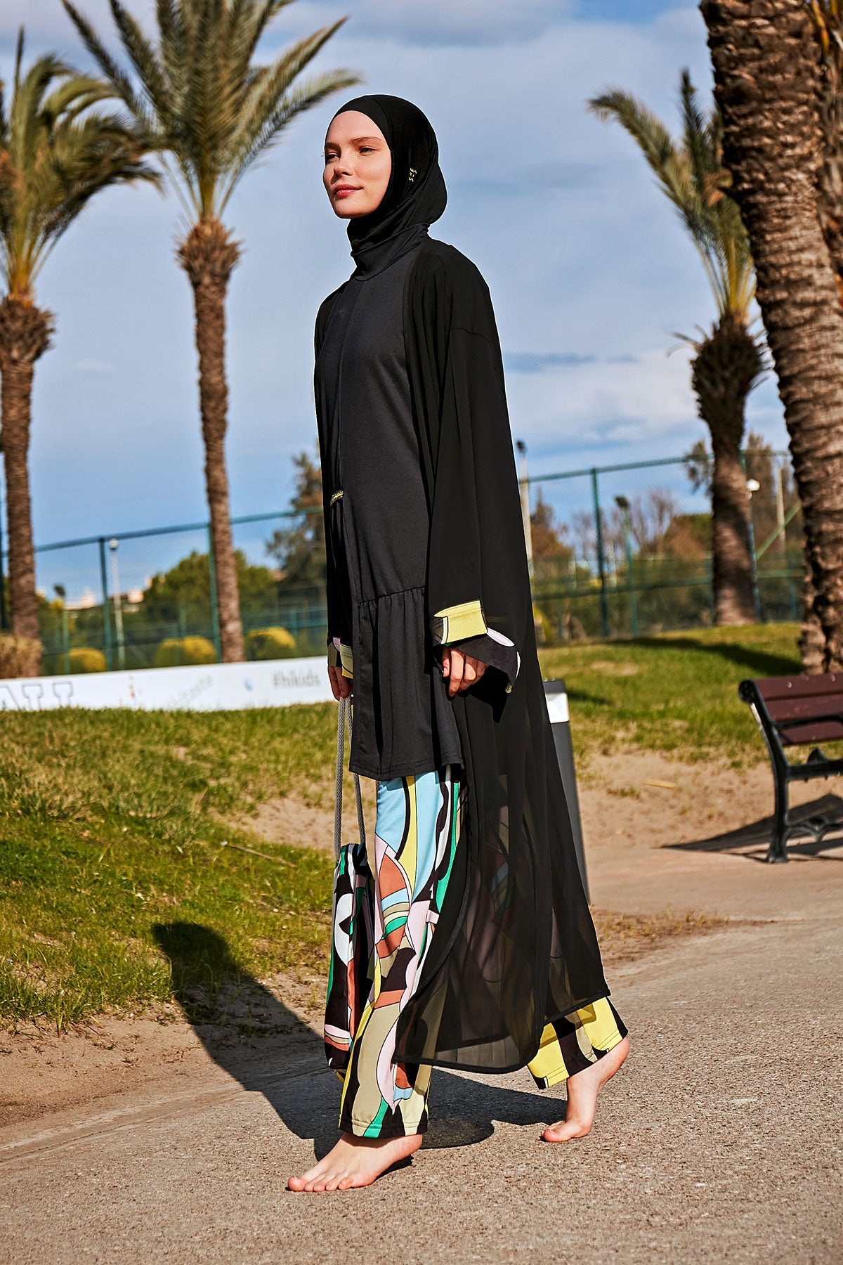 Black Pareo Kimono P2408