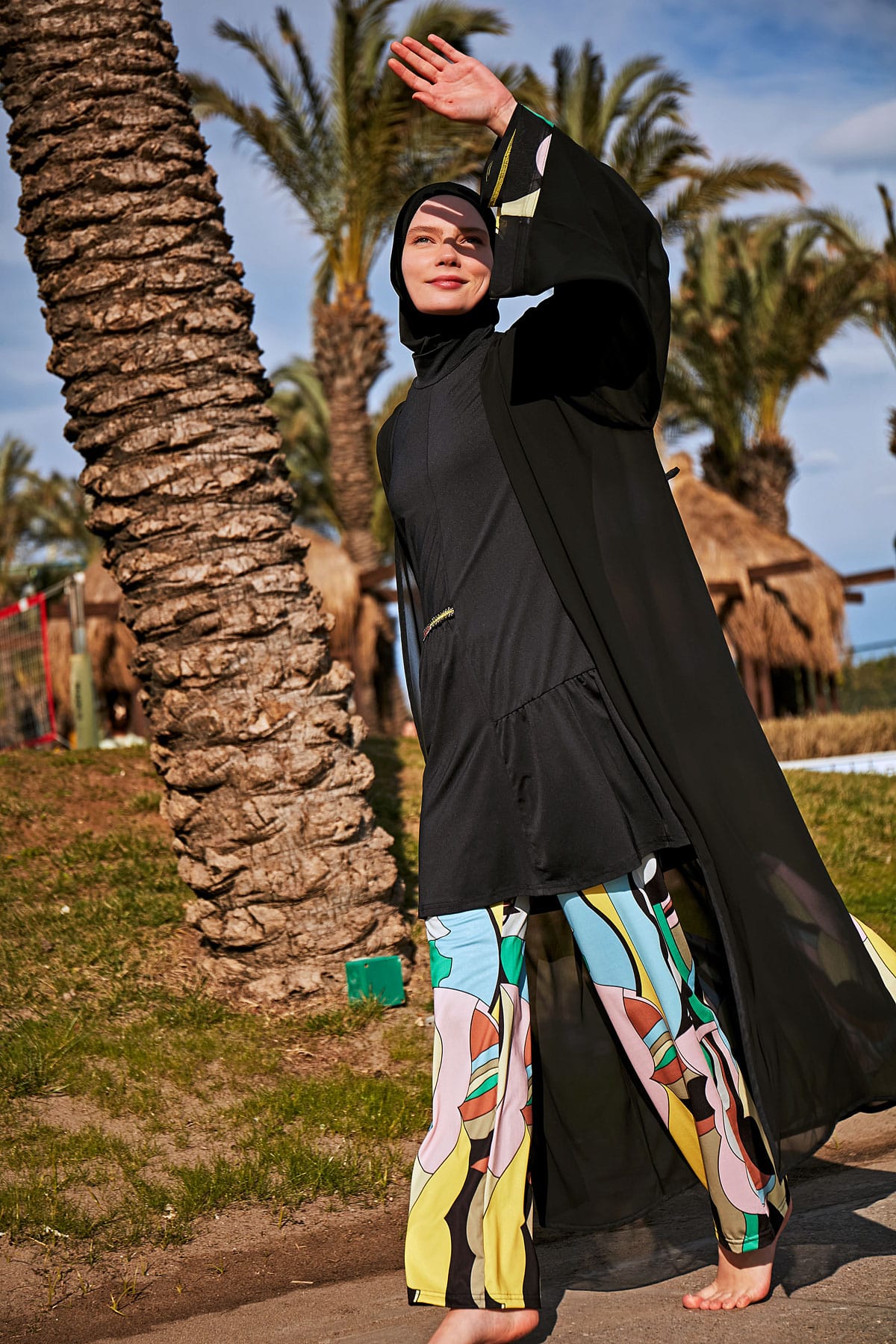 Black Pareo Kimono P2408