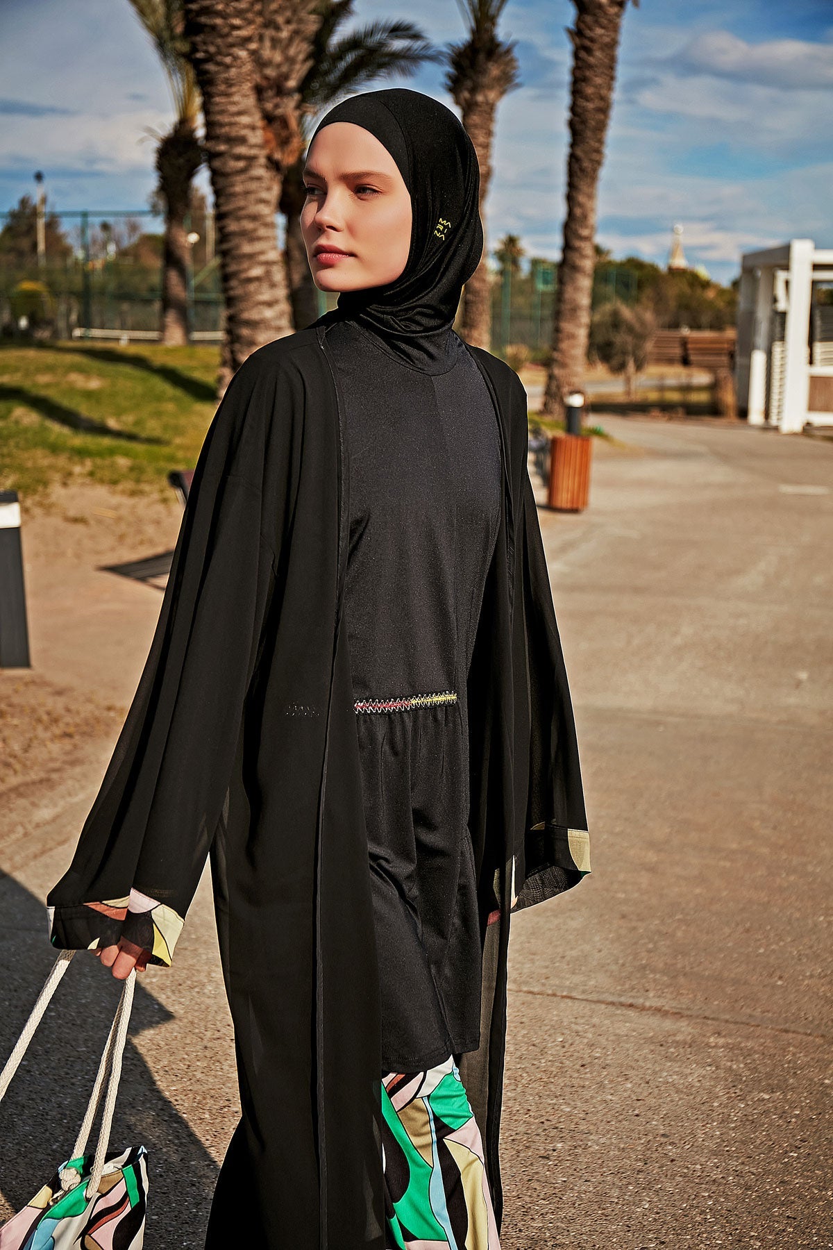 Black Pareo Kimono P2408