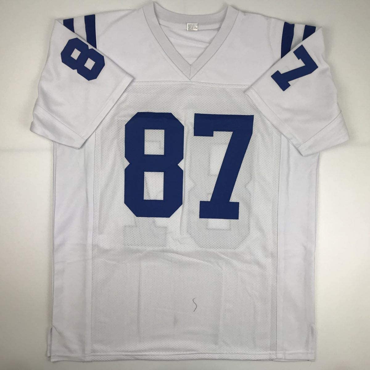 Autographed/Signed Reggie Wayne Indianapolis White Football Jersey JSA COA