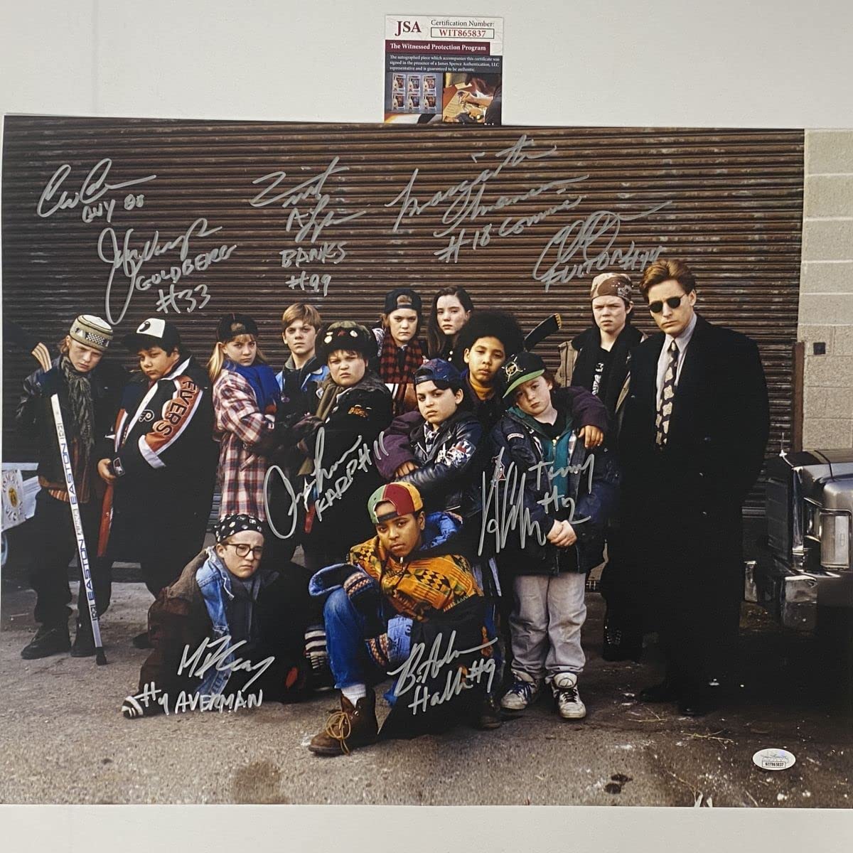 Autographed/Signed The Mighty Ducks Movie 10x Cast Member Inscribed Sigs 16x20 Baseball Photo JSA COA