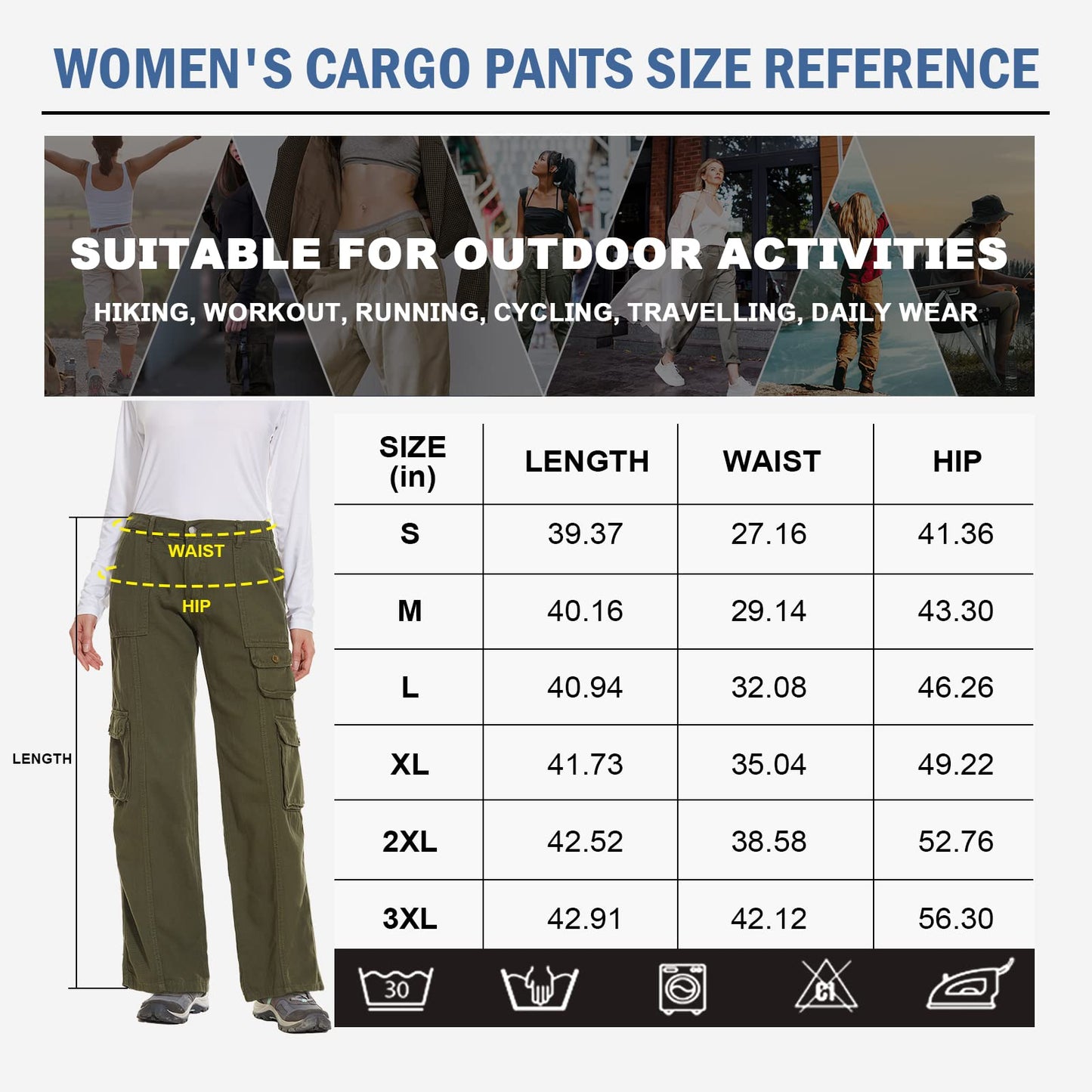 Women's Hiking Cargo Pants Joggers Cotton Casual Military Army Combat Work Pants with 7 Pockets,Army Green XL