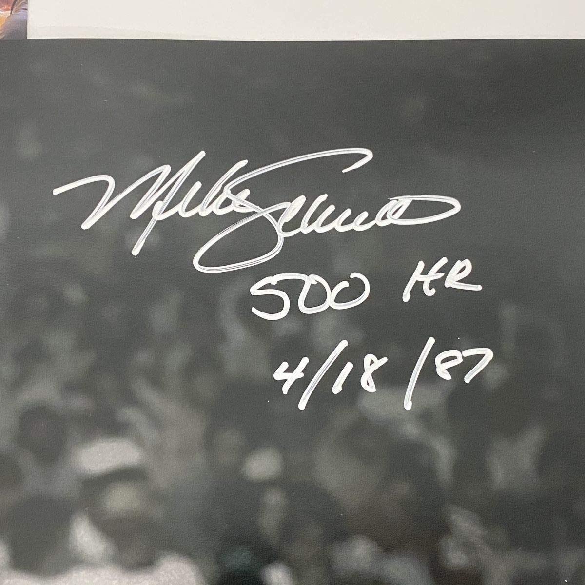 Autographed/Signed Mike Schmidt 500th HR Inscribed Philadelphia Phillies 16x20 Baseball Photo JSA COA