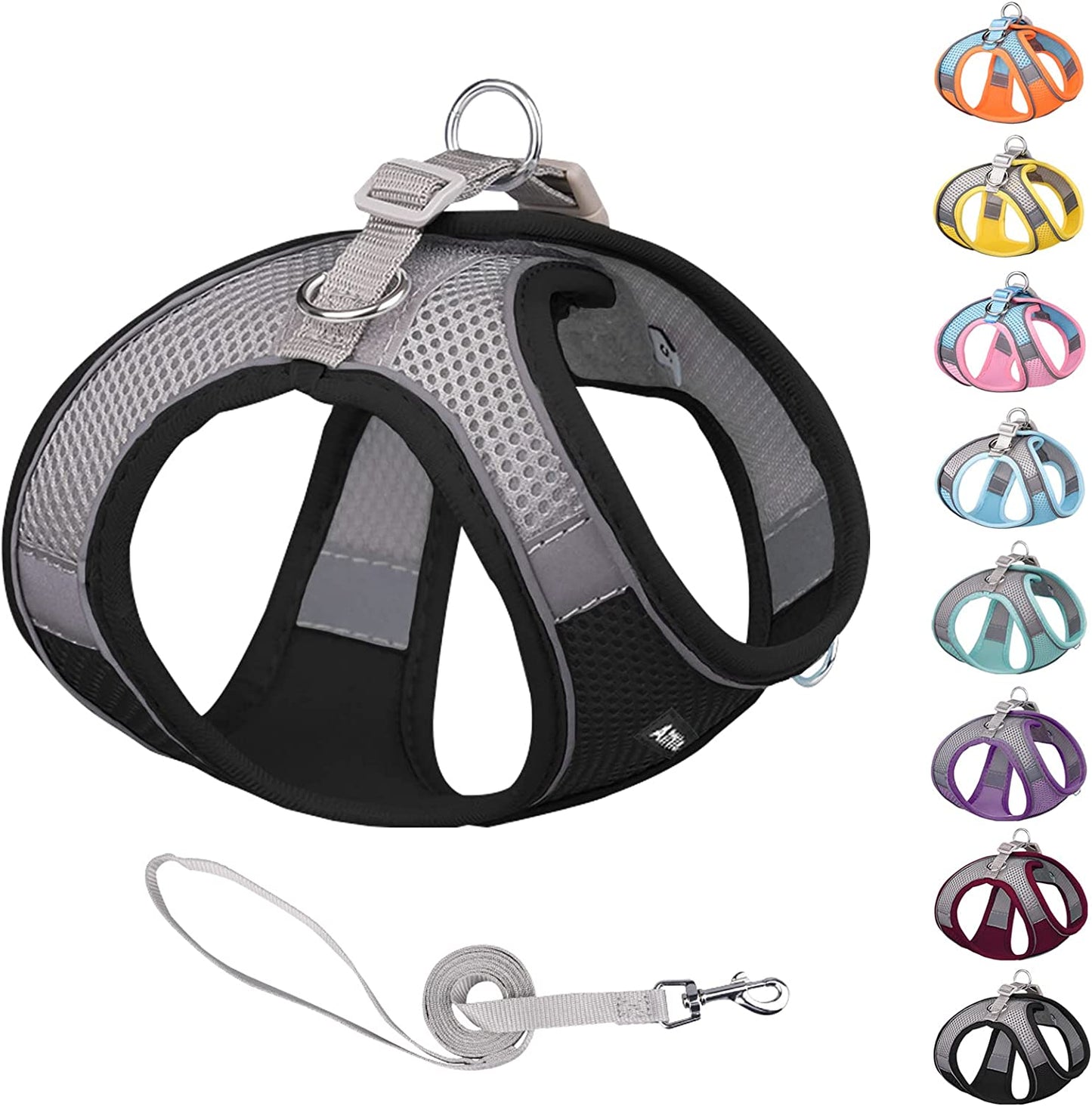 AIITLE Step in Dog Harness and Leash Set - Dog Vest Harness with Super Breathable Mesh, Reflective No-Pull Pet Harness for Outdoor Walking, Training for Small Dogs, Cats Pink XXS