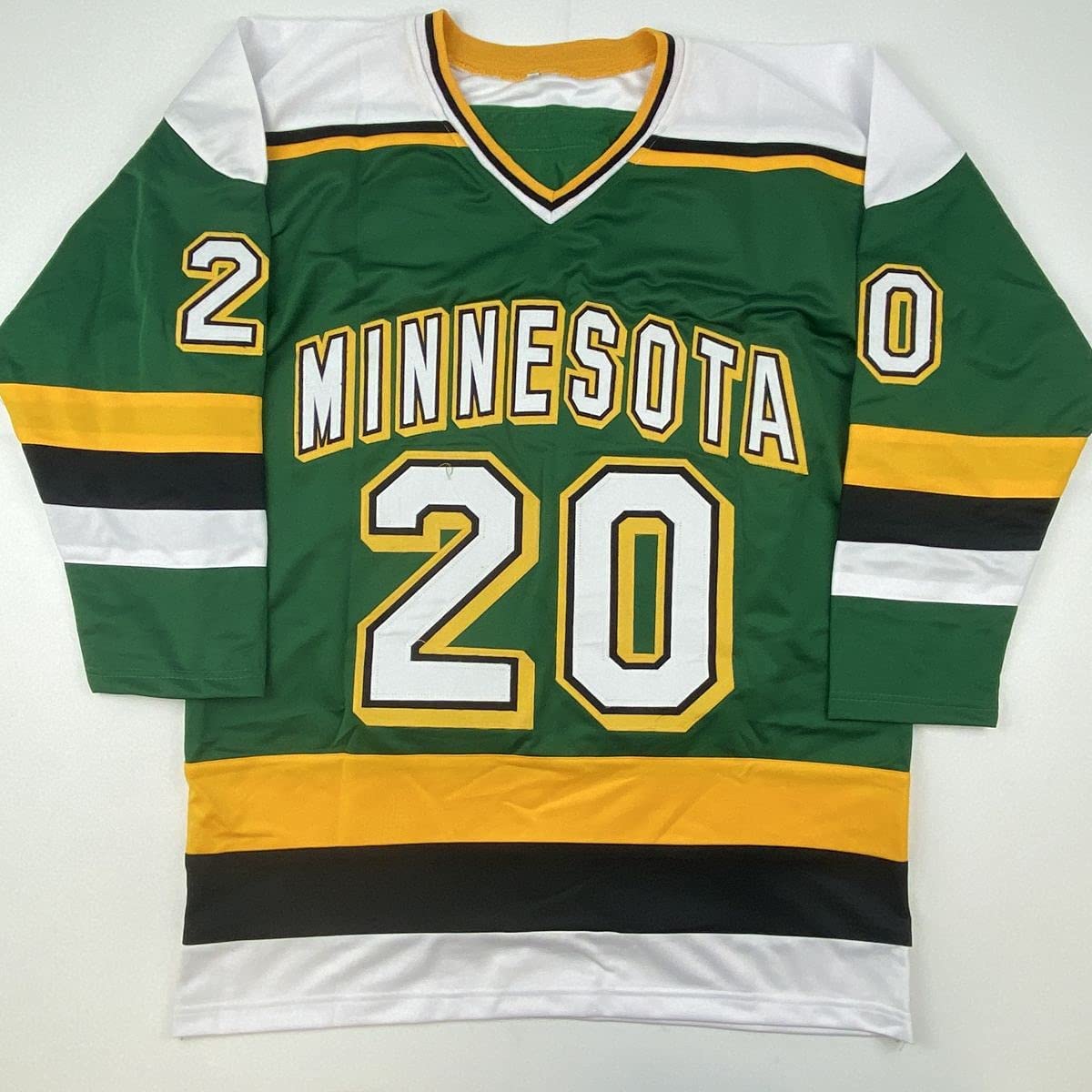 Autographed/Signed Dino Ciccarelli HOF 2010 Minnesota Green Hockey Jersey Beckett BAS COA