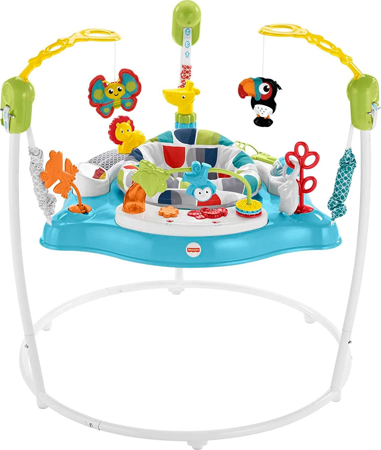 Fisher-Price Baby Bouncer Animal Activity Jumperoo With Music Lights Sounds And Developmental Toys For Infants